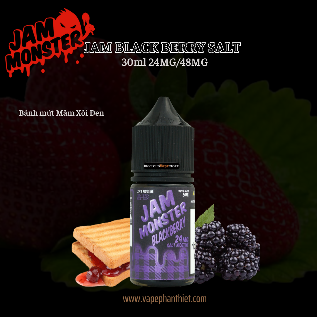 Jam Monster Bánh mứt Mâm Xôi Đen 30ml 24MG-48MG